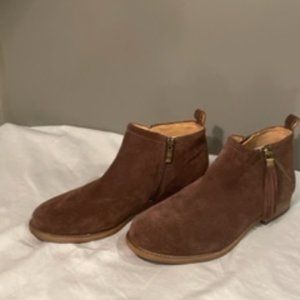 Franco Sarto Brown Suede Ankle Bootie 7.5